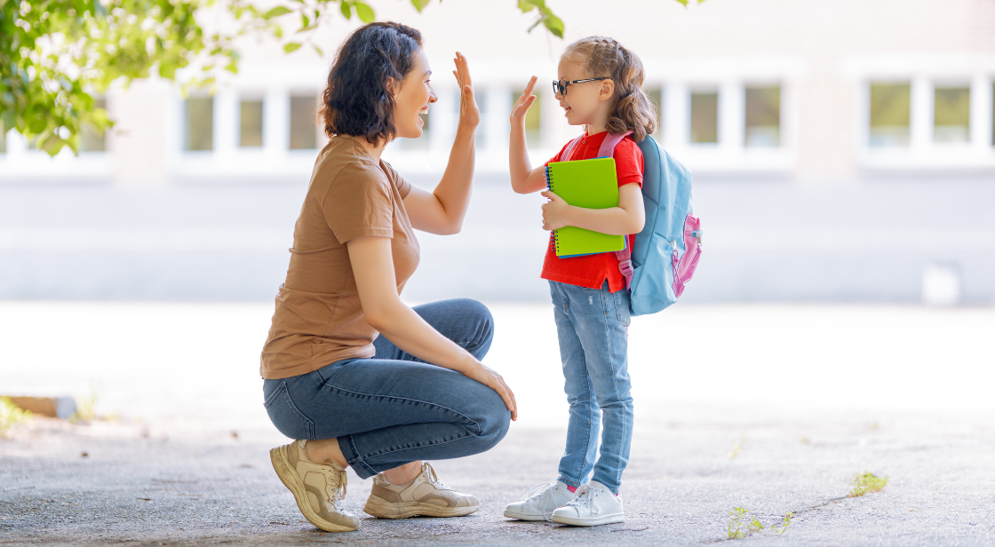 Child High-Fiving Mom